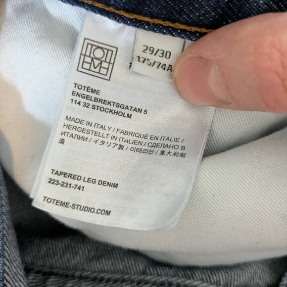 TOTOME Tapered Leg Denim Jeans High Waisted - Picture 7 of 8